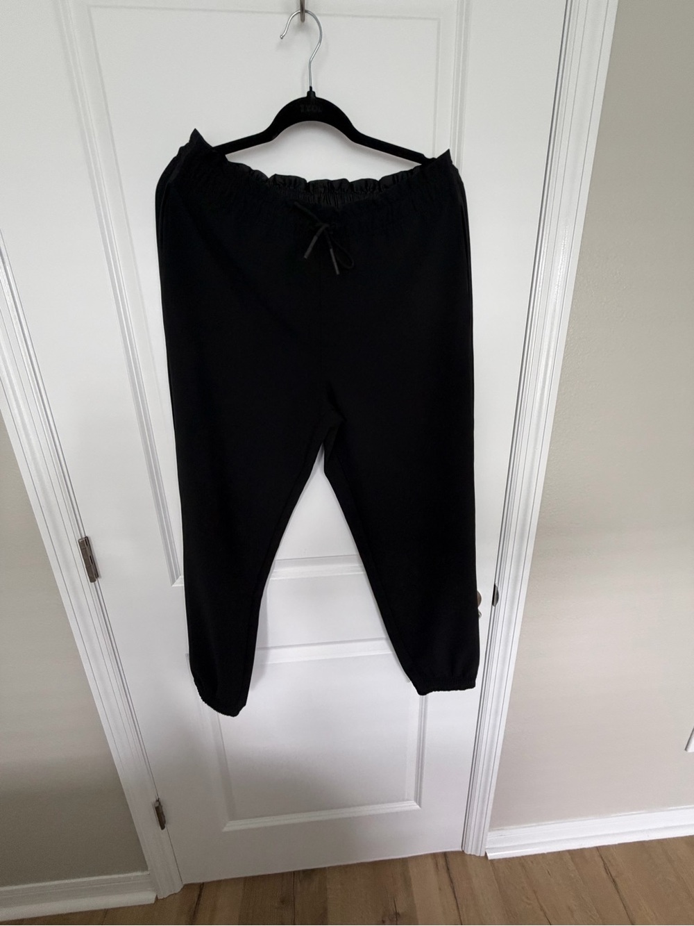 Black Jogger Pants - Elastic Waist & Drawstring
